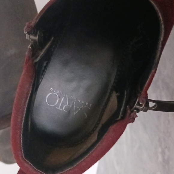 Franco Sarto Burgundy Wine Greco Ankle Booties, Size 9.5 - Picture 4 of 10